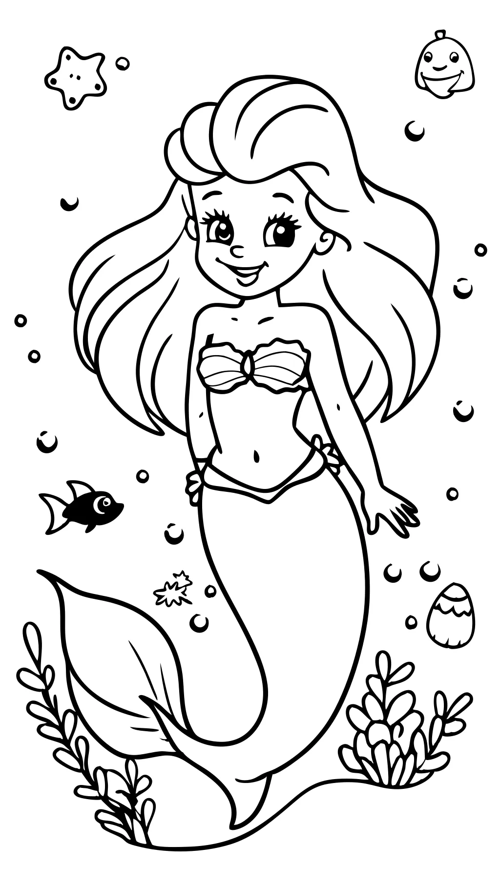 ariel begininng coloring page